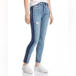 Hudson Barbara Side-Stripe Skinny Jeans in Night Tide, Size 27